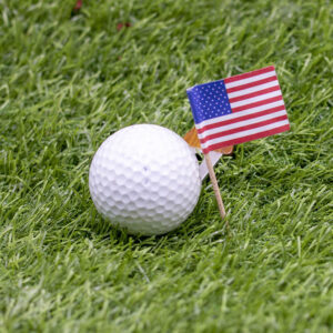 golf ball with usa flag